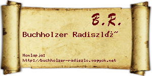 Buchholzer Radiszló névjegykártya